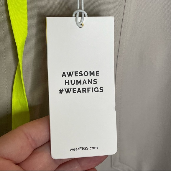 Figs Cairo Cargo Scrub Pants in Slate Gray with Neon Yellow Drawstring 4XLT - Picture 11 of 12